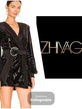 ‼️WOW‼️Zhivago Sequin Wrap Mini Dress - Black🖤NWT‼️